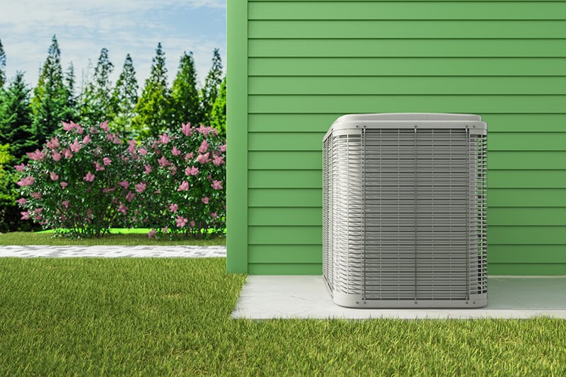 An AC unit outside.