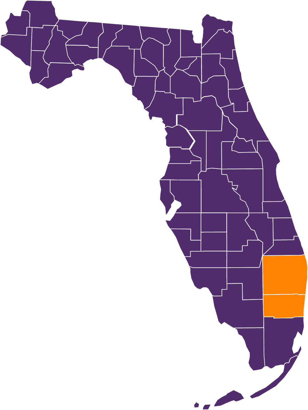 Dang It's Hot! service area map of Florida.